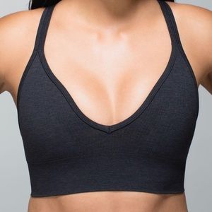 Lululemon Seamlessly Plunge Bra heathered black